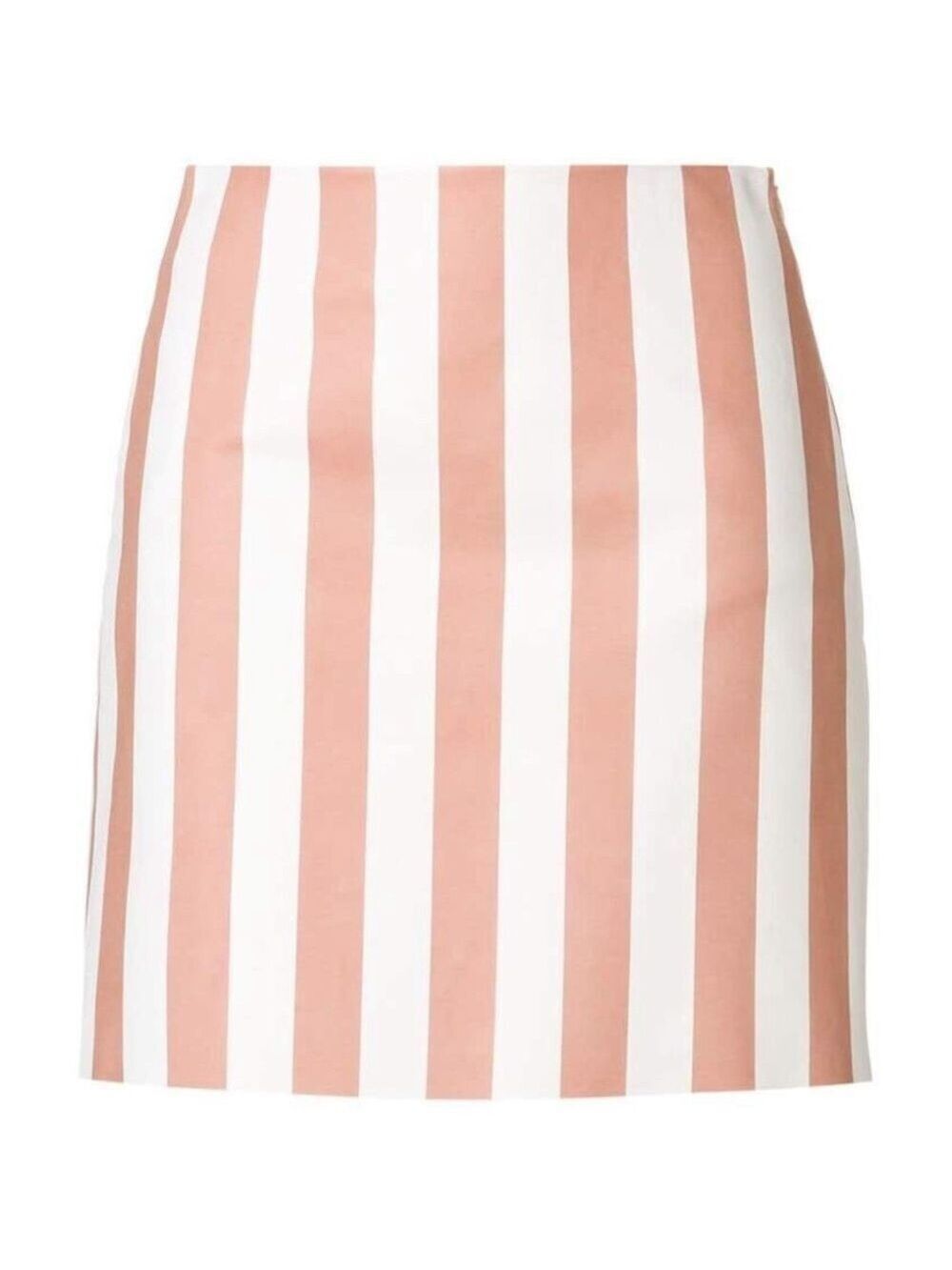 DROMe Designer 100% Leather Striped Mini Skirt